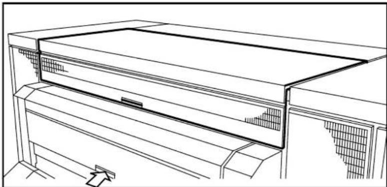 Line drawing of a mechanical device with a handle and frame (no text or symbols)