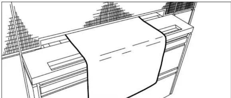 Line drawing of a mechanical assembly or workstation with no visible text, numbers, or symbols.