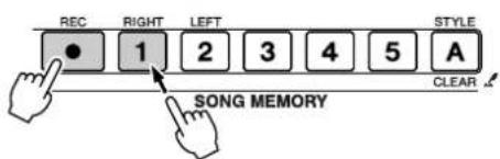 REC RIGHT LEFT STYLE 1 2 3 4 5 A SONG MEMORY CLEAR