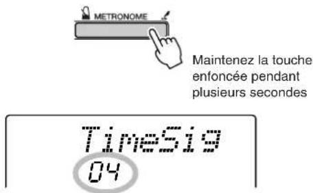 METRONOME Maintenez la touche enfoncée pendant plusieurs secondes Time5.19 04