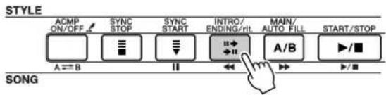 STYLE ACMP ON/OFF SYNC STOP SYNC START INTRO/ ENDING/rit MAIN/ AUTO FILL START/STOP A==B || A/B ►/■ ►/■ SONG