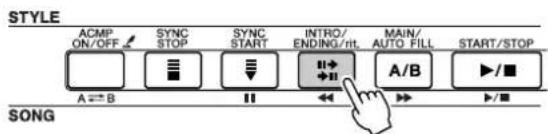 STYLE ACMP ON/OFF SYNC STOP SYNC START INTRO/ ENDING/rit. MAIN/ AUTO FILL START/STOP A==B I A/B ▶/■ SONG