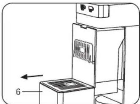 Line drawing of a kitchen appliance with a side panel and labeled component (no text or symbols)
