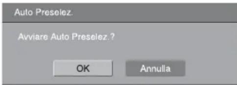 Auto Preselez. Avviare Auto Preselez ? OK Annulla