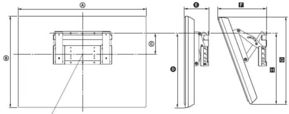 SONY Bravia KDL-32S5650 - Tabella delle dimensioni di installazione del televisore - 2