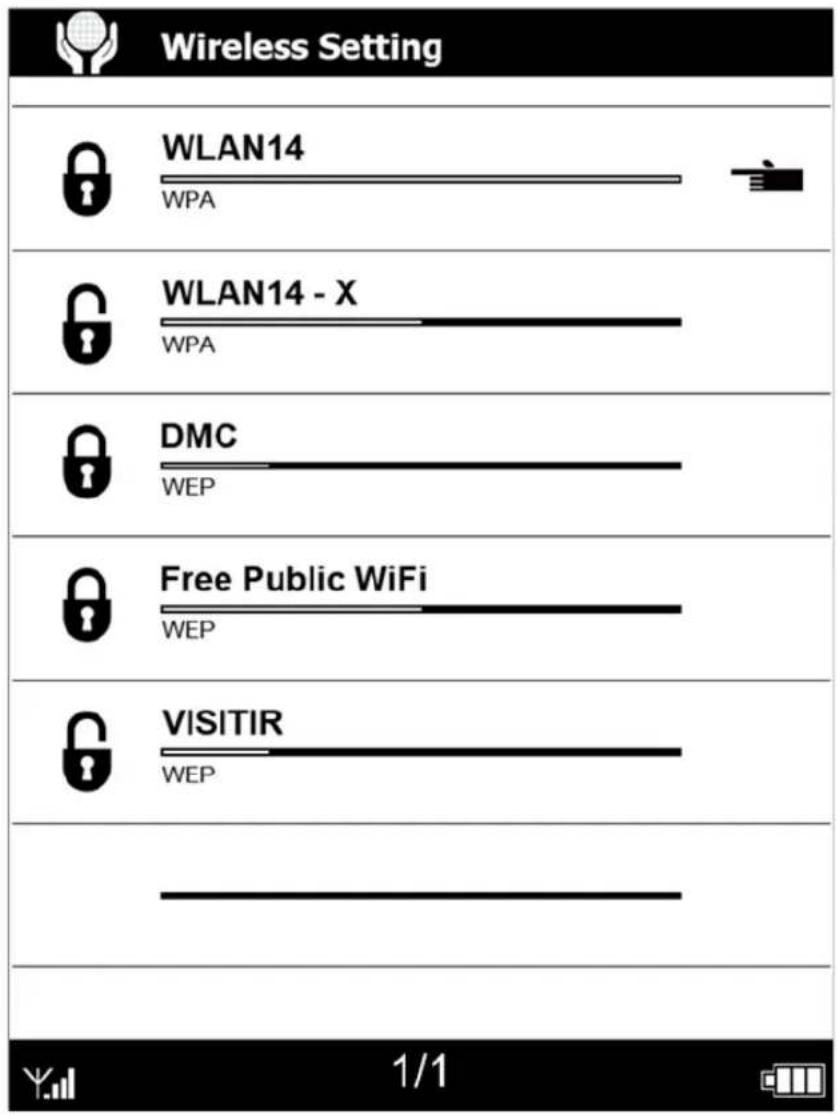 Wireless Setting WLAN14 WPA WLAN14 - X WPA DMC WEP Free Public WiFi WEP VISITIR WEP 1/1
