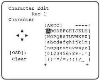 Character Edit Rec 1 Character :AREC1 ----+ [ABCDEFGHIJKLM] [NOPQRSTUVWXYZ] [abcdefghijklm] [nopqrstuvwxyz] [OSD]: [0123456789-'] Clear [()+*/=,:;!?_] + +