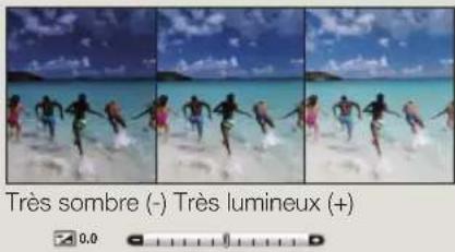 Très sombre (-) Très lumineux (+)