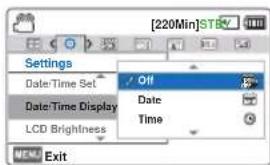 SAMSUNG HMX-F80SP - Date/Time Set (Régl date/heure) - 4