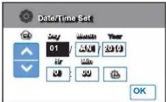 Date/Time Set Set Month Year 01 / AN / 20 ( ) air Min U : 30 OK