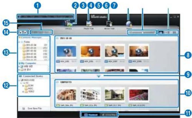 SAMSUNG HMX-H303BP - Étape 2. À propos de la fenêtre principale dans Intelli-studio - 1