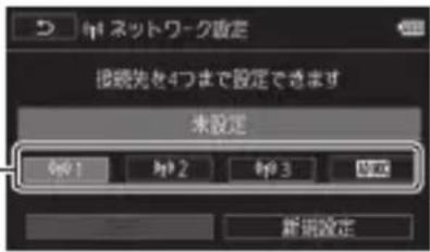 ネットワーク設定 投続先を4つまで設定できます 未設定 6p1 8p2 8p3 健立 新規設定