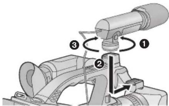 Diagram showing mechanical assembly steps with numbered annotations indicating sequence of motion or assembly.