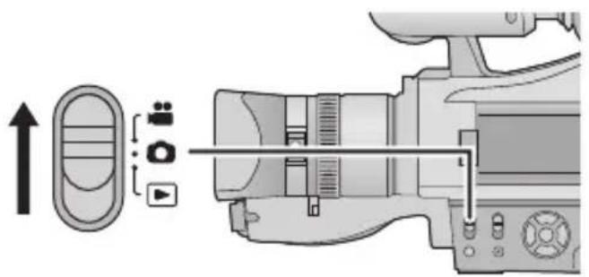 Diagram of a camera module with labeled parts and directional arrow indicating orientation