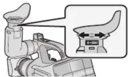 PANASONIC HDC-MDH1 - Adjust the focus by sliding the eyepiece corrector knob. - 1