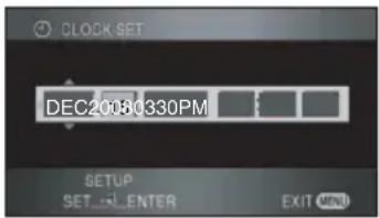 CLOCK SET DEC20080330PM SETUP SET...ENTER EXIT MENU
