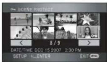 SCENE PROTECT 8/9 DATE/TIME DEO 15 2007 3:30 PM SETUP ALLENTER EXIT ⓄNL