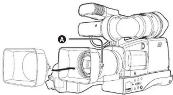 PANASONIC AG-HMC70P - Installing the lens hood - 1