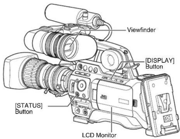 Viewfinder [DISPLAY] Button [STATUS] Button LCD Monitor