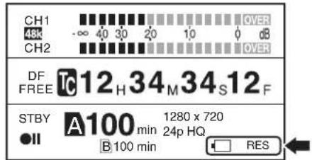 CH1 48k CH2 OVER -∞ 40 30 20 10 0 dB OVER DF FREE TC 12 H 34 M 34 S 12 F STBY A 100 min 1280 x 720 ●II B 100 min 24p HQ RES