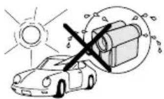 Illustration of a car with a crosshair overlay and sun symbol, no text or symbols present.