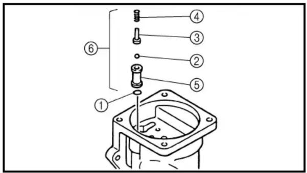 Technical diagram of a mechanical assembly with numbered parts for identification