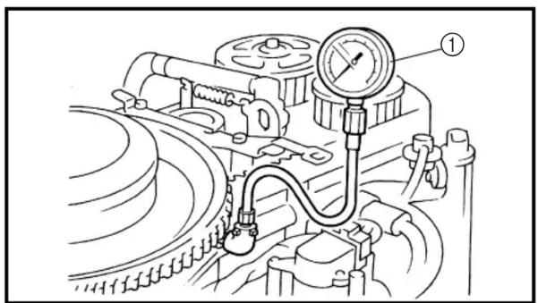 Technical diagram of an engine cylinder with labeled component ①