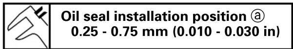 Oil seal installation position ⓐ 0.25 - 0.75 mm (0.010 - 0.030 in)