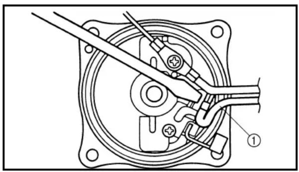 Technical diagram of a mechanical assembly with labeled component ①