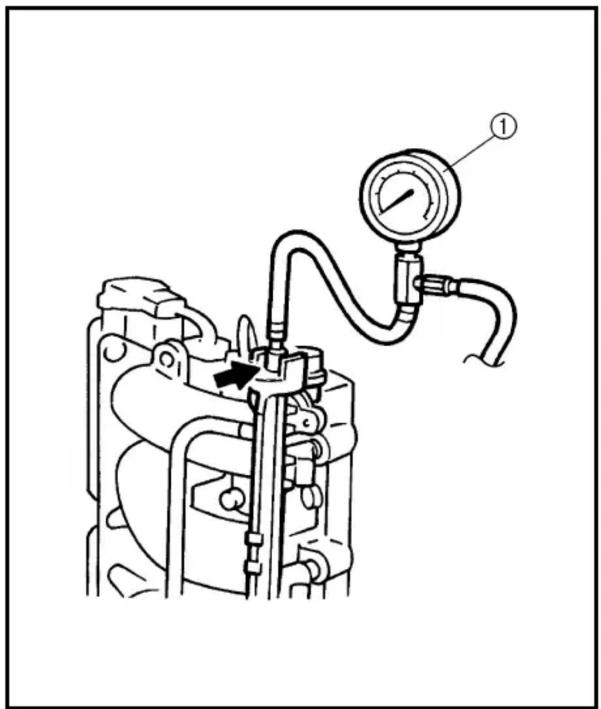 Technical diagram of a mechanical valve assembly with labeled component ①