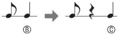 CASIO AT-5 - Use buttons R-1 (o) to R-4 (•) and buttons R-7 (♪) to R-10 (¬3¬) to specify the length of the note you want to input. - 2
