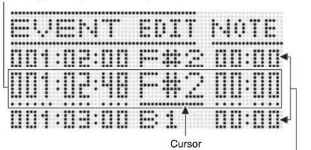 EVENT BOUT NOTE 001:03:00 F*2 00:00 001:03:00 F*2 00:00 001:03:00 E:1 00:00 Cursor