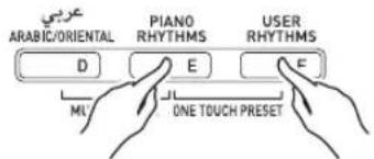 عربية ARABIC/ORIENTAL D Piano RHYTHMS E USER RHYTHMS E ML ONE TOUCH PRESET