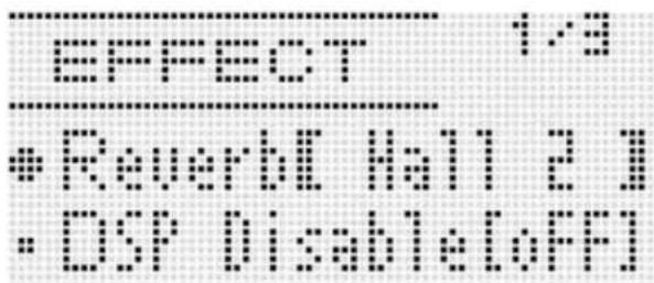 EFFECT • Dense Hall • DSP Disable Off