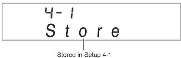 4-1 Store Stored in Setup 4-1