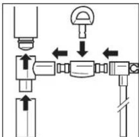 Technical diagram showing mechanical assembly with labeled components and directional arrows indicating movement or force
