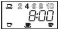 AEG Fresh Time Cafe KAM 120 - Pre-selecting the start time, number of cups and coffee strength: - 1