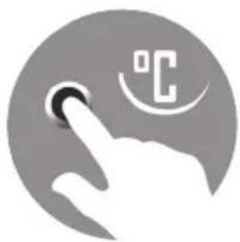 Icon showing a finger pressing a button with '℃' (cool) symbol, no text or numbers present