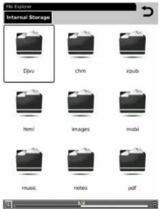 File Explorer Internal Storage Djivu chm epub html images mobi music notes pdf