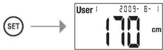 SET → User 1 2009-08-1 170 cm