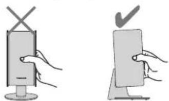 Diagram showing two hand positions: one holding a switch with an 'X' symbol, the other holding a checkmark on a stand.