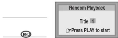 Random Playback Title 1 Press PLAY to start