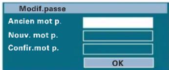 Modifier mot de passe Ancien mot de passe Nouveau mot de passe Confirmer mot de passe OK