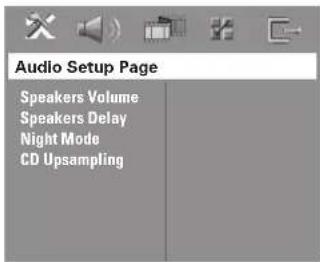 PHILIPS HTS3610 - Accès à la page de configuration audio - 1