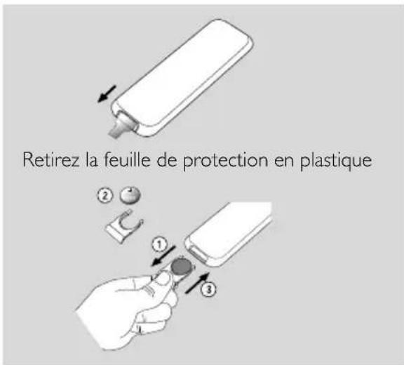 Retirez la feuille de protection en plastique