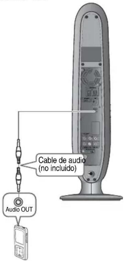 Cable de audio (no incluido) Audio OUT