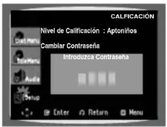 CALIFICACIÓN Nivel de Calificación : Aptoniños Camblar Contrasena Introduzca Contrasena Enter Return Menu