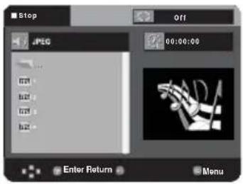 Stop Off JPEG 00:00:00 Enter Return Menu