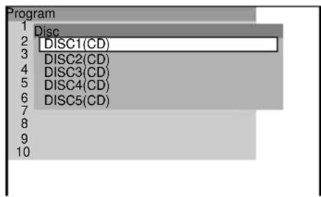 Program 1 Disc 2 DISC1(CD) 3 4 DISC2(CD) 5 DISC3(CD) 6 DISC4(CD) 7 DISC5(CD) 8 9 10