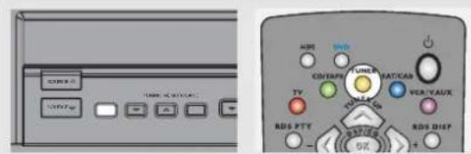 Scanned image showing two labeled electronic control panels: one with buttons and display, the other with a rotary dial and indicator lights.